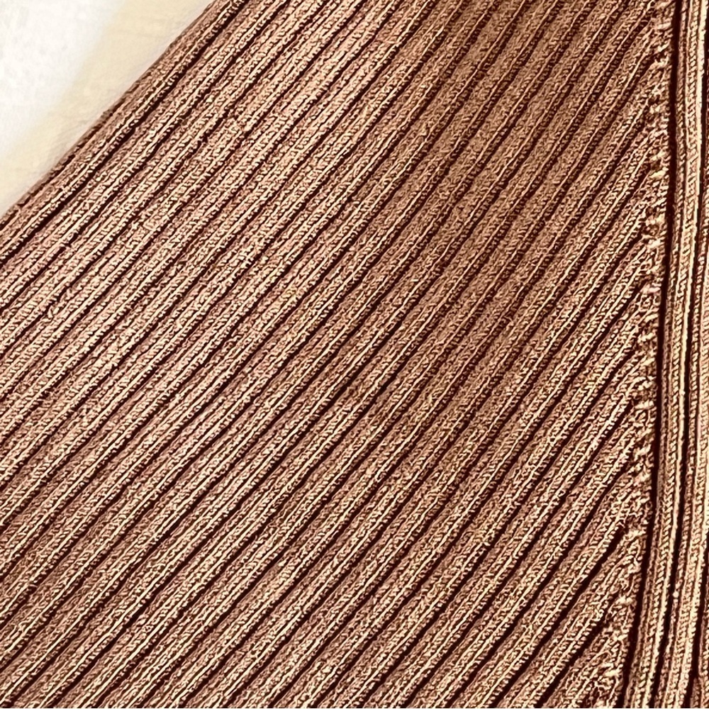 Babaton Ribbed Ponte Knit Contour Dress Brown V-Neck Midi Sexy Women's Small - Picture 11 of 11